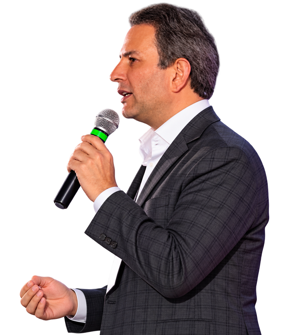 Dr. Carlos Pinto falando ao microfone